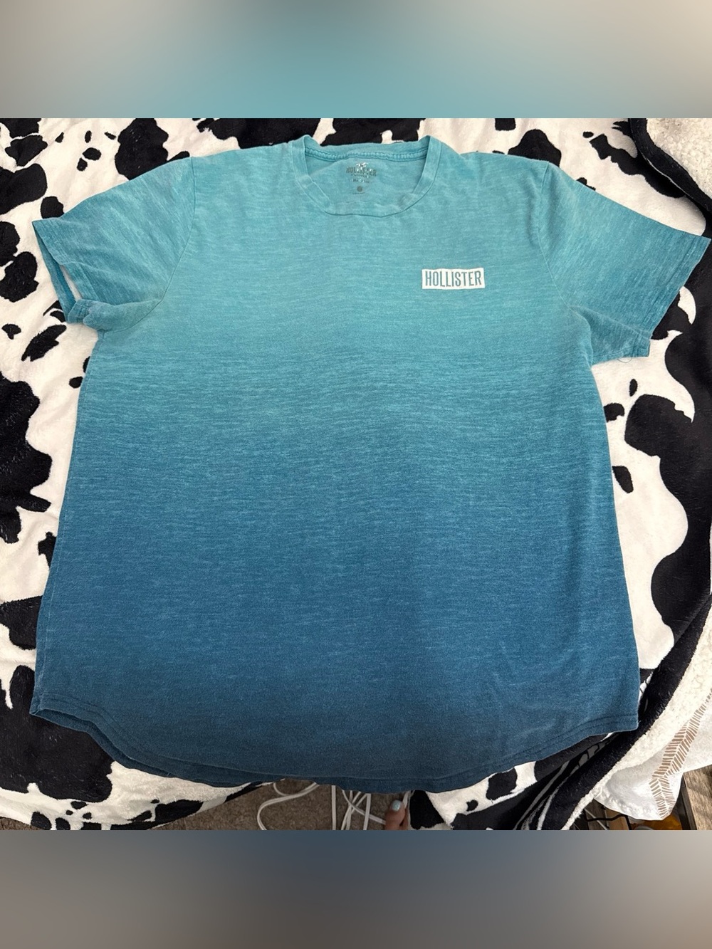 Hollister Teal-to-Blue Ombre Short Sleeve Crew